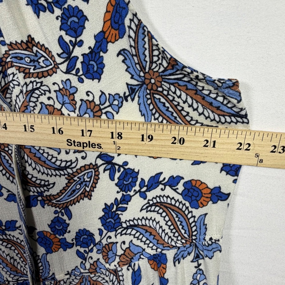 Max Studio London Maxi Dress Paisley Floral Boho Tiered Sleeveless Womens 1X - Picture 6 of 11